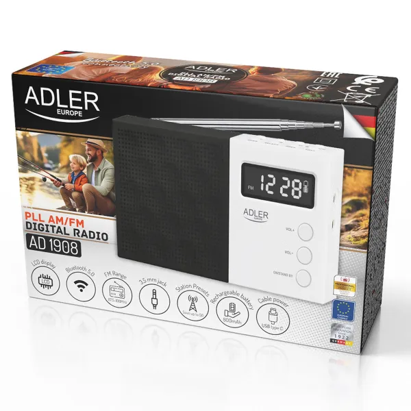 Radio Adler pll fm ad 1908 Musta Valkoinen