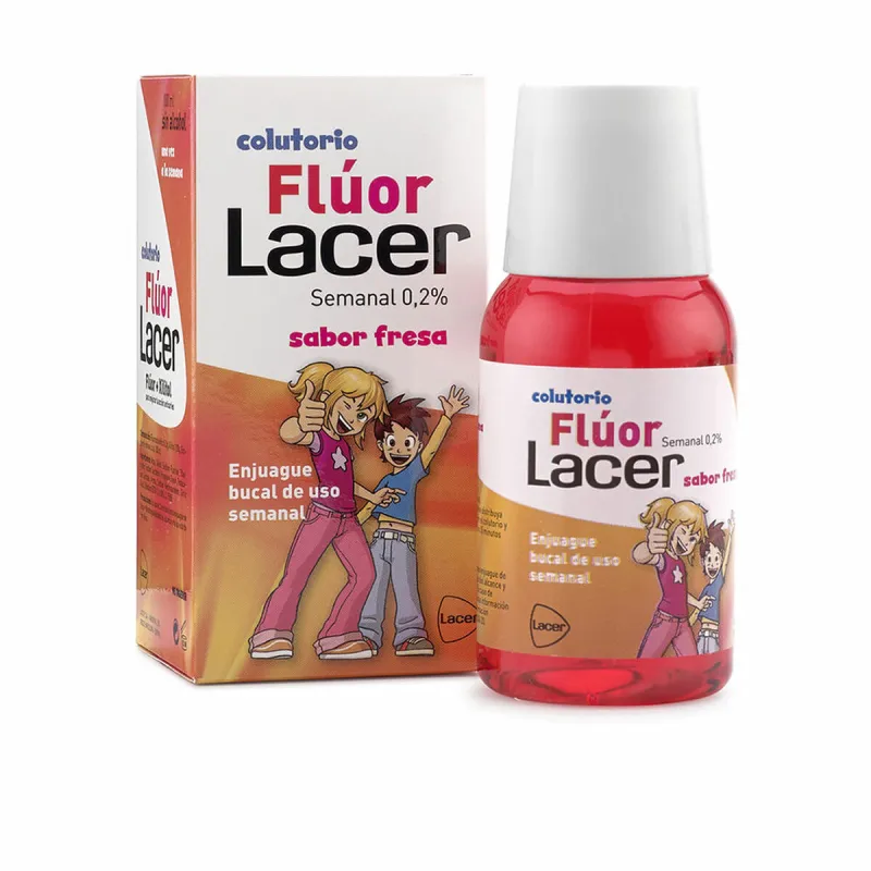 Mouthwash Lacer Flúor 100 ml Junior fluoride Strawberry