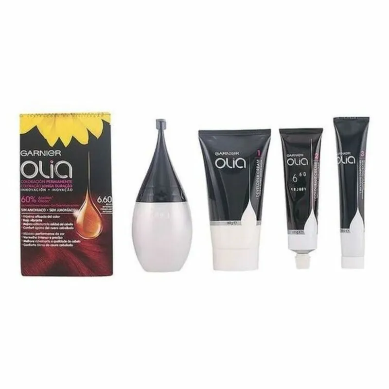 Dažai be amoniako Garnier Olia Sodrus rusvas Nº 6,60 Rojo Intenso Nº 6,60 Rojo Intenso Set (1 vnt.)