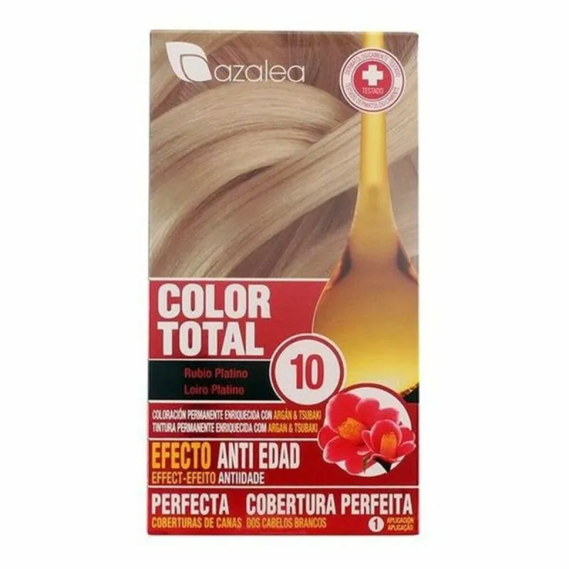 Pysyvä anti-ageing väriaine Azalea Color Total Platinanvaalea Nº 10-Rubio Platino (1 osaa)