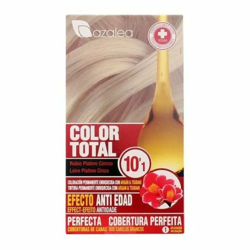 Pysyvä anti-ageing väriaine Azalea Color Total Erittäin platinanvaalea Platinanvaalea Nº 10,1-Rubio Platino Ceniza (1 osaa)