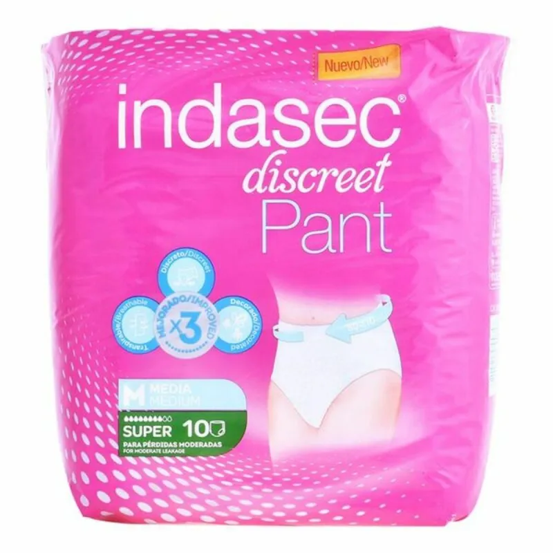 Autiņbiksītes Urīna Nesaturēšanai Pant Super Talla Mediana Indasec Pant Super (10 uds)