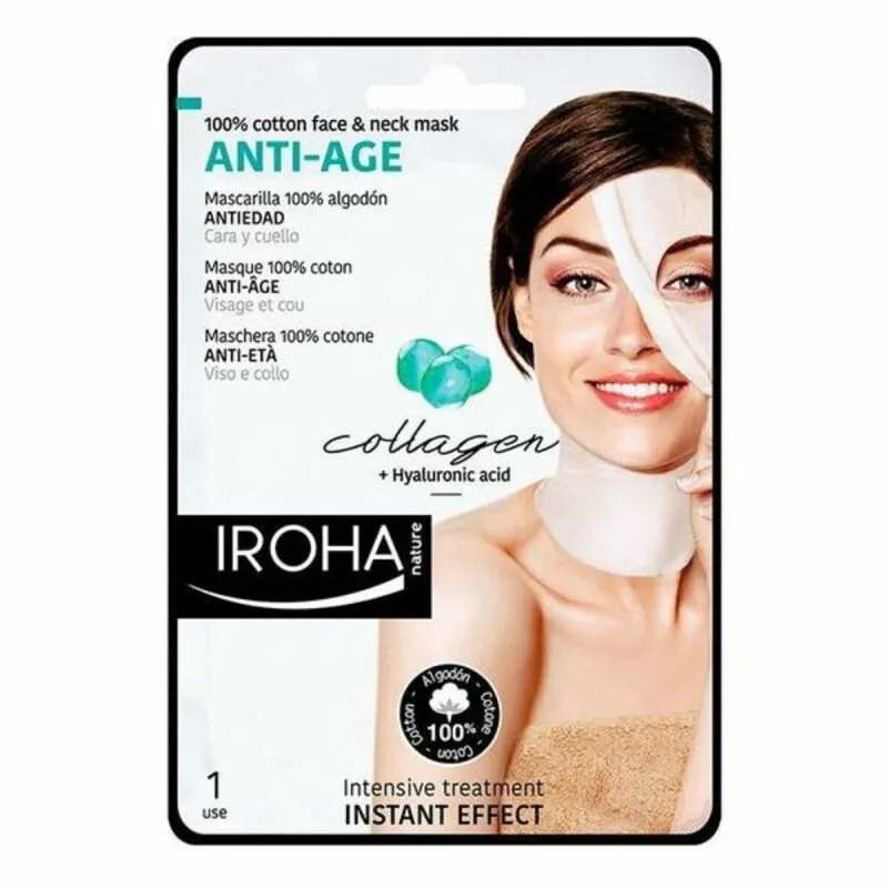 Anti-ageing elvyttävä naamio Iroha Cotton Face Neck Mask (1 osaa)