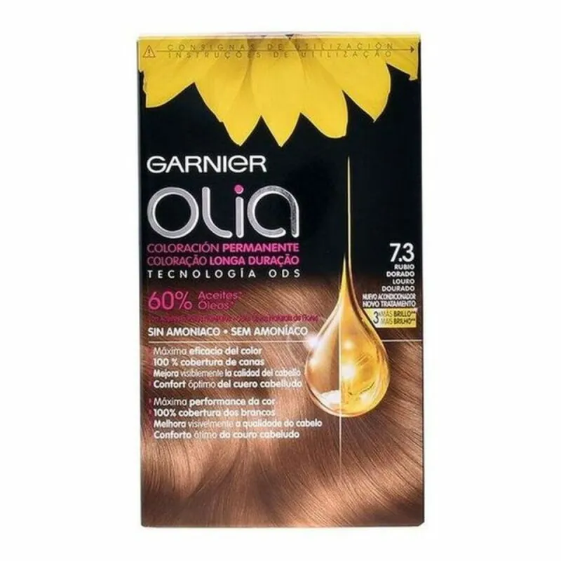 Väriaine ei sisällä ammoniakkia Garnier Olia Golden Dark Blonde Nº 7,3-Golden Dark Blonde Set (1 osaa)