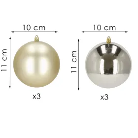 Christmas tree decoration set Springos CA1190 10 cm 6 pcs.