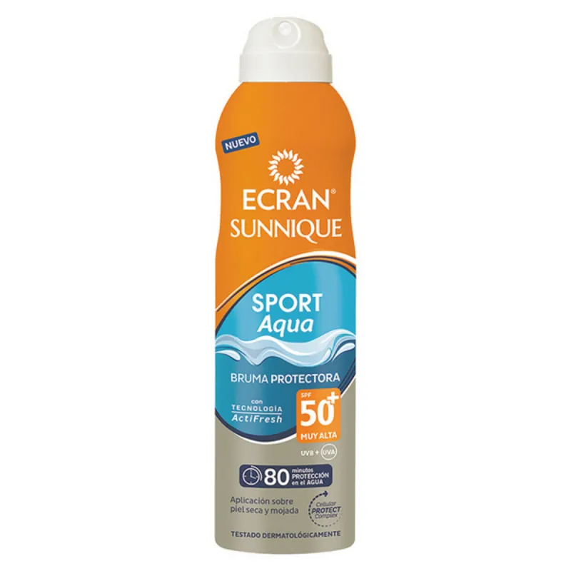 Purškiklis nuo saulės Ecran Ecran Sunnique Sport Aqua Spf 50+ 250 ml