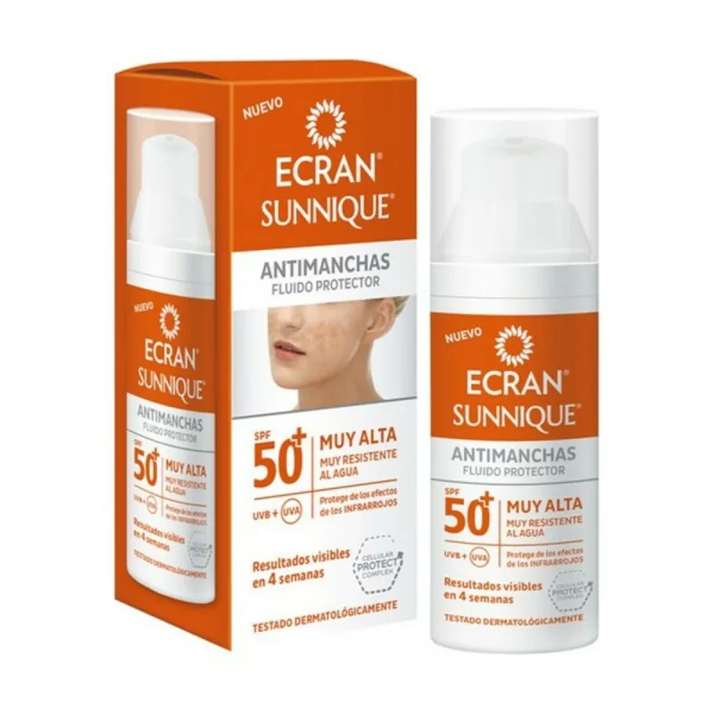 Maksaläiskiä ehkäisevä aurinkoemulsio Ecran 484016 Spf 50 Spf 50+ 50 ml