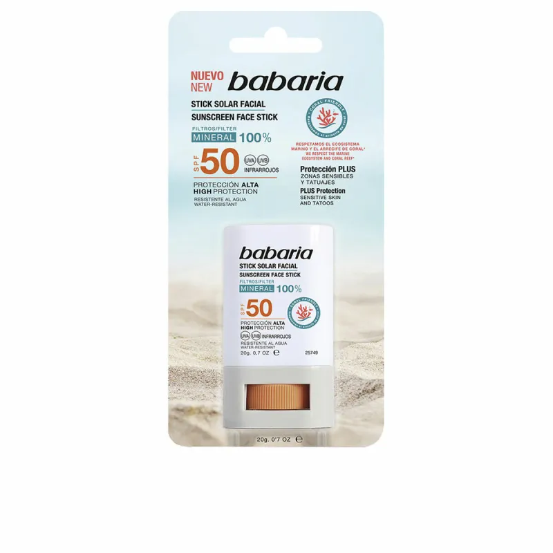 Kasvojen aurinkovoide Babaria Solar Stick Facial Spf 50 20 g