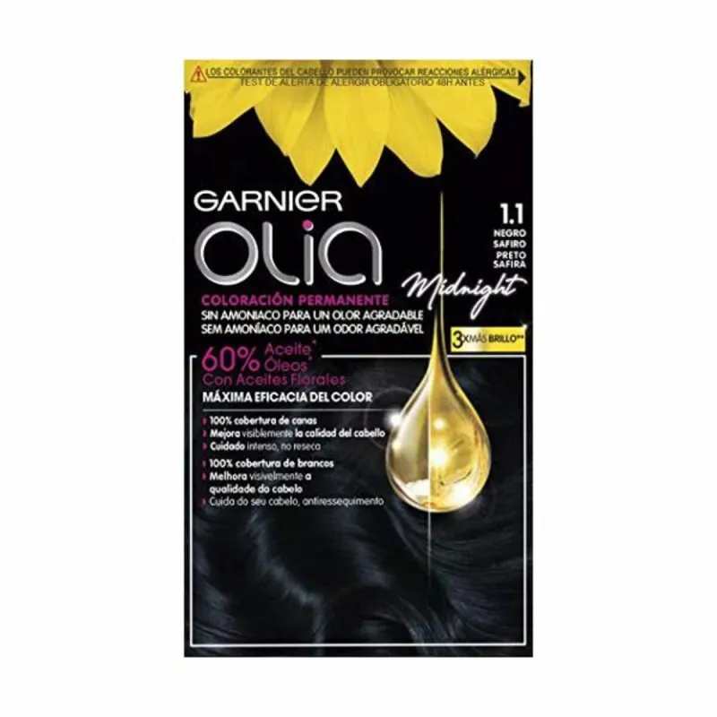 Noturīga Krāsa Garnier Olia Nº 1,10 Black Sapphire (1 gb.)