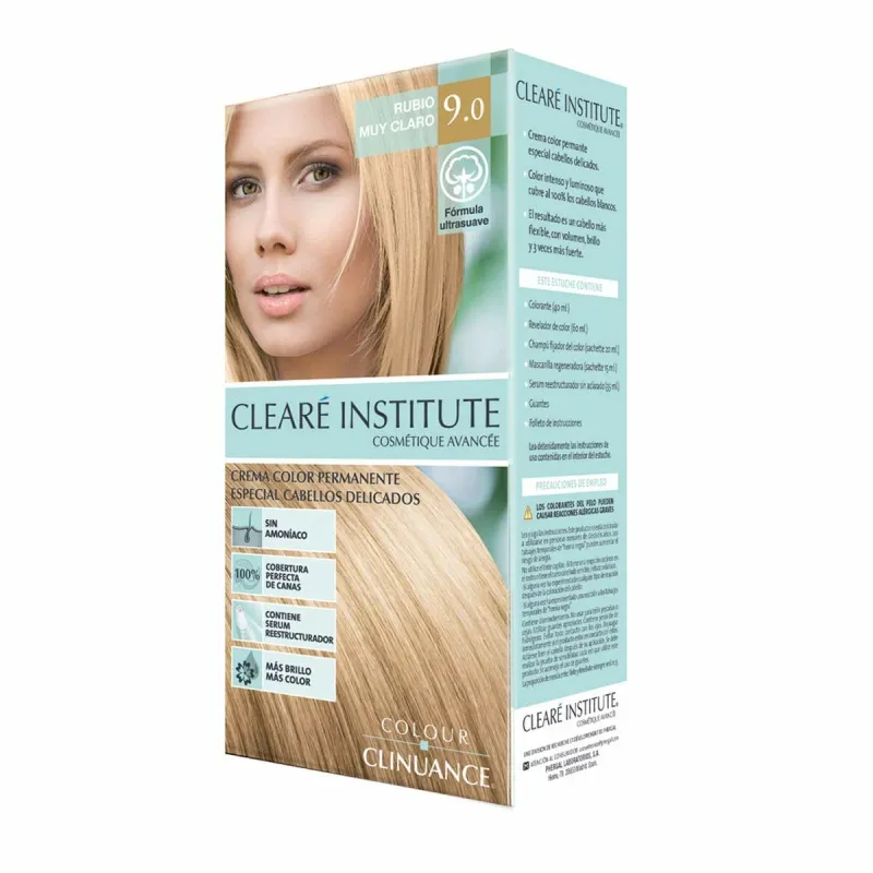 Nuolatinės spalvos dažymo kremas Clearé Institute Colour Clinuance Nº 9.0-rubio muy claro