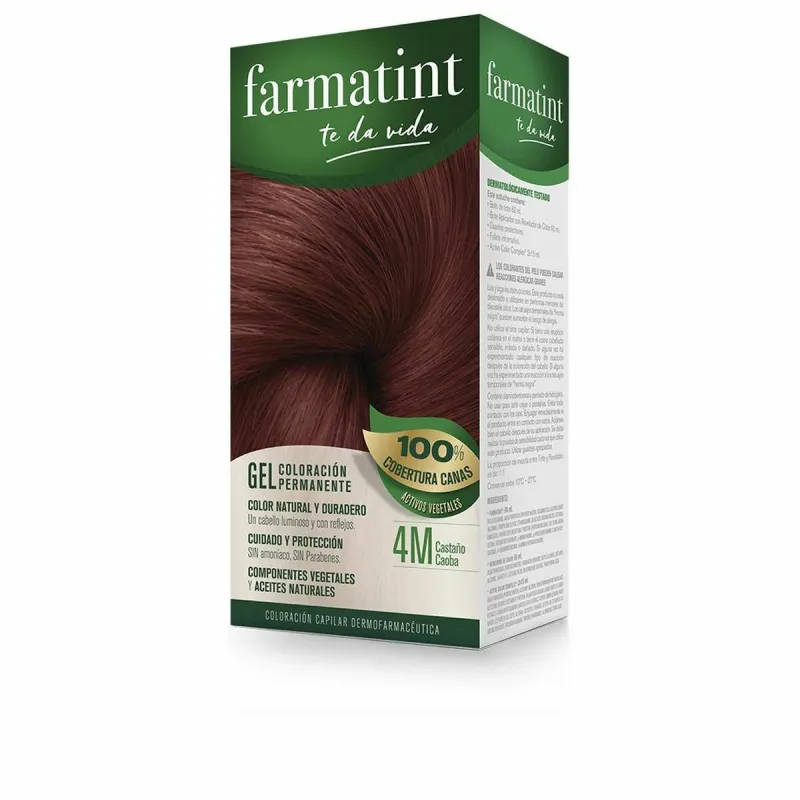 Pysyvä väriaine Farmatint 380227 4m-Castaño Caoba Nº 4m-Castano Caoba Geeli (5 osaa)