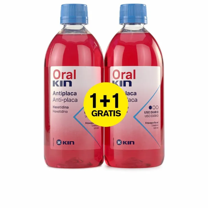 Burnos plovimas Kin Oralkin Enjuague Bucal Placa Nuo apnašų (2 uds)