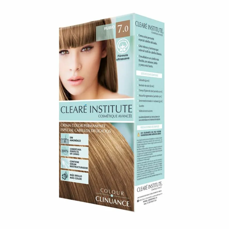 Nuolatinės spalvos dažymo kremas Clearé Institute Colour Clinuance Nº 7.0-rubio
