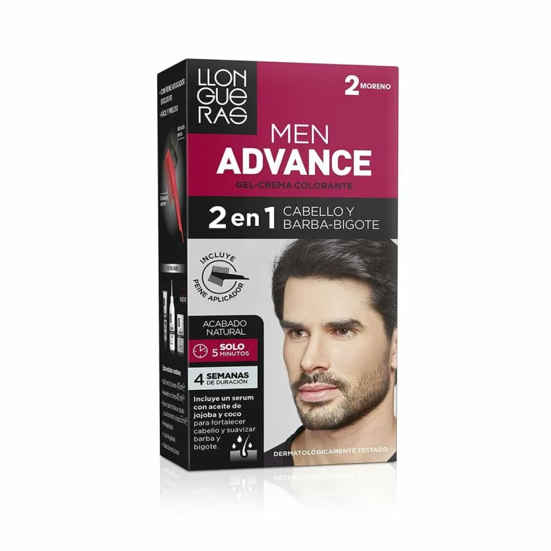 Spalvą suteikiantis kremas Llongueras Men Advance 02 - Juoda Pusiau nuolatinis 1 vnt.