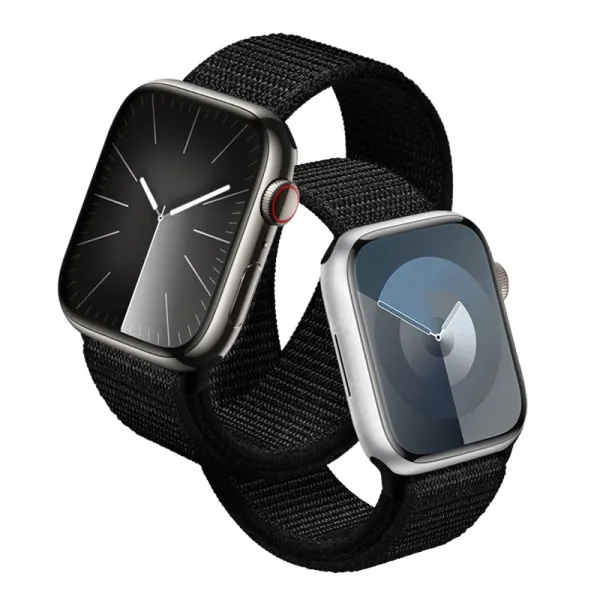Crong Nylon Reflex - Sport Band for Apple Watch 38/40/41/42 mm (Black)