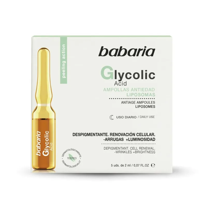 Ampulės Babaria Glycolic Acid 2 ml Glikolio rūgštimi