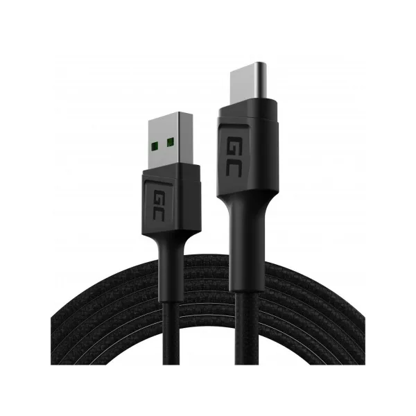 USB uz USB-C Adapteris Green Cell KABGC19 Melns 2 m