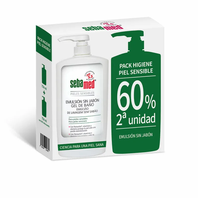 Dušas Želeja Bez Ziepju Piedevas Sebamed Emulsión Sin Jabón 750 ml Jūtīga āda 2 gb.