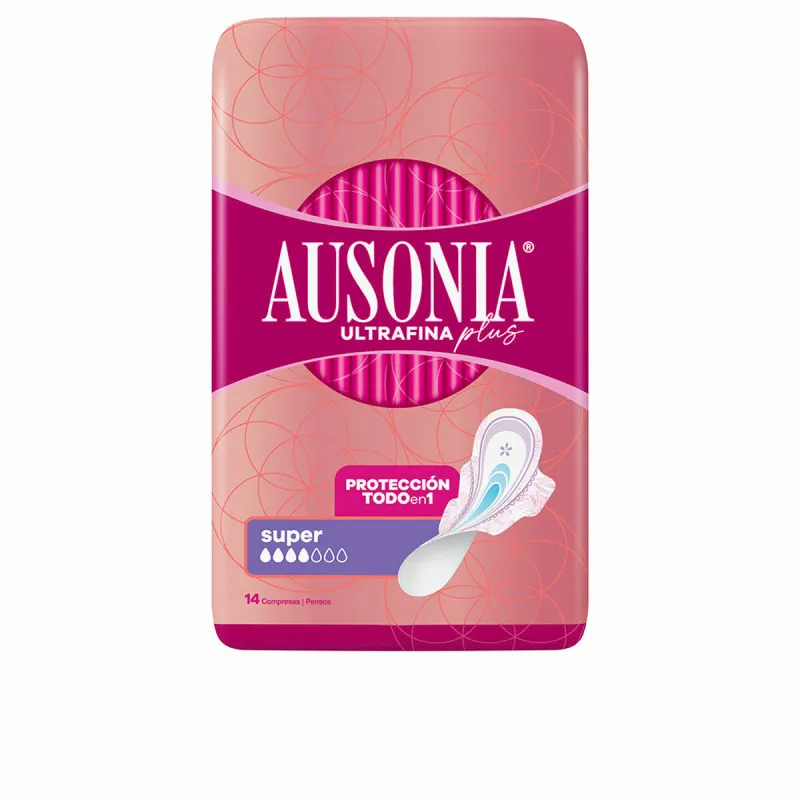 Super Sanitārie Ieliktnīši Ar Spārniņiem Ausonia Plus Ultraplāns 14 gb.