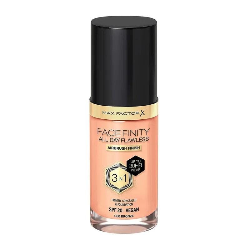 Kremas-makiažo pagrindas Max Factor Facefinity Nº 80-bronze Nº 80 Bronze Spf 20 30 ml 3 viename