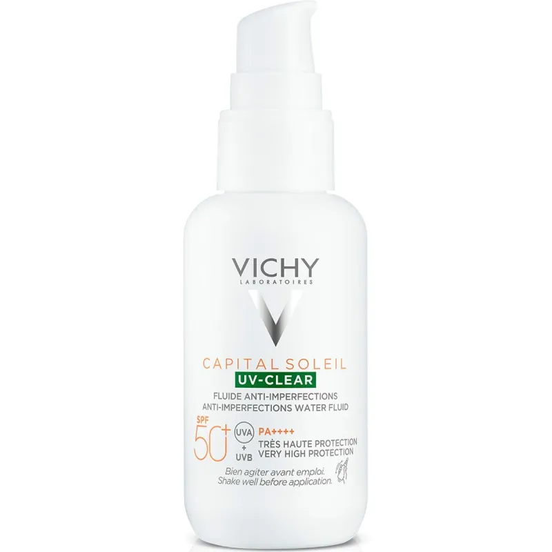 Солнцезащитное жидкое средство Vichy Capital Soleil Uv Clear Spf 50+ 40 ml Средство от прыщей