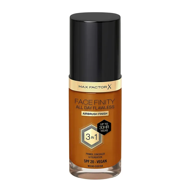 Nestemäinen meikin pohjustusaine Max Factor Facefinity All Day Flawless In Nº 100 Cocoa Nº 100-Cocoa 30 ml 3-in-1