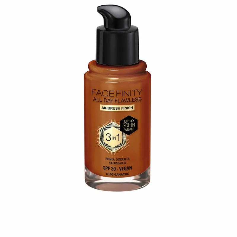 Pohjameikkivoide Max Factor Face Finity All Day Flawless Nº C105 Ganache C105-Ganache Spf 20 30 ml 3-in-1