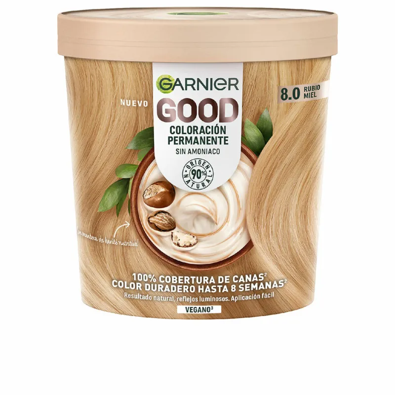 Ilgalaikiai dažai Garnier Good Nº 8.0 Šviesus Nº 8.0 Rubio Miel 217 ml (1 vnt.)
