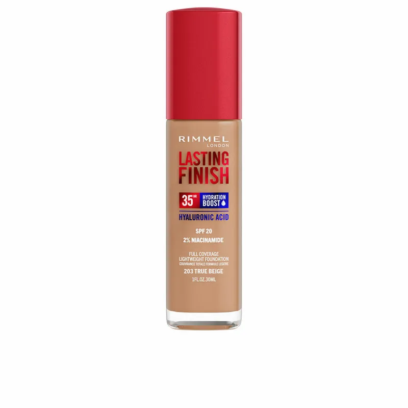 Grima Bāzes Krēms Rimmel London Lasting Finish Nº 203 True Beige Nº 203-True Beige Spf 20 30 ml