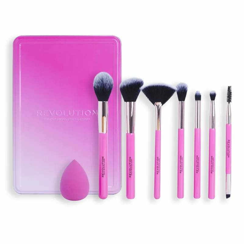 Grima komplekts Revolution Make Up The Brush Edit Rozā 8 Daudzums