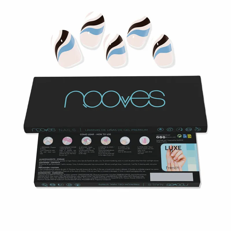 Gelinės nagų juostelės Nooves Láminas De Uñas De Gel art design Flowing stream 20 Dalys