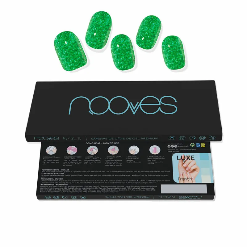 Листы геля для ногтей Nooves Láminas De Uñas De Gel Glitter green 20 Предметы
