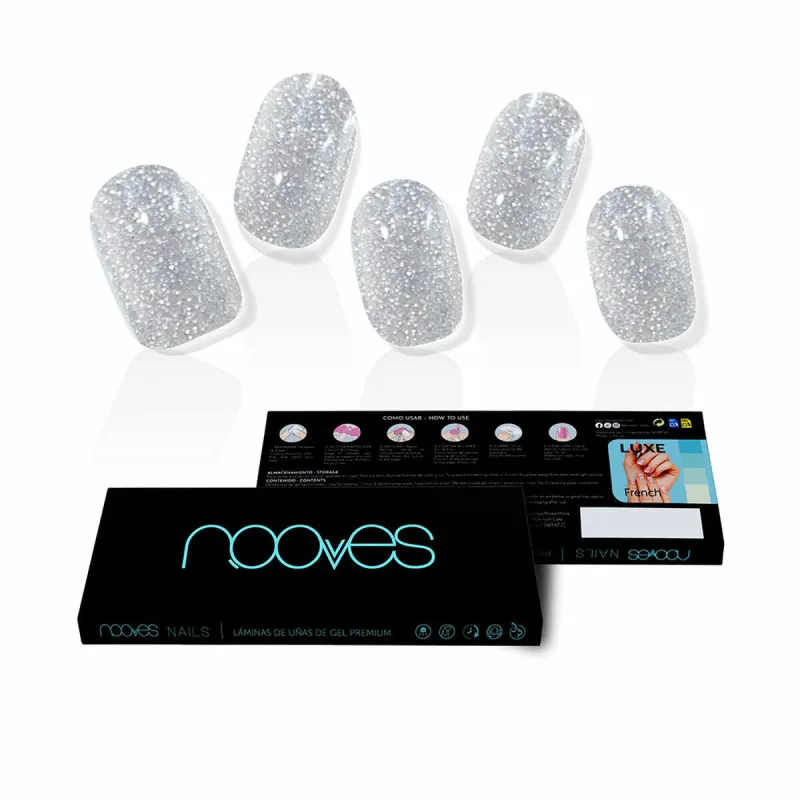 Gēla nagu plēves Nooves Láminas De Uñas De Gel Glitter grey 20 Daudzums
