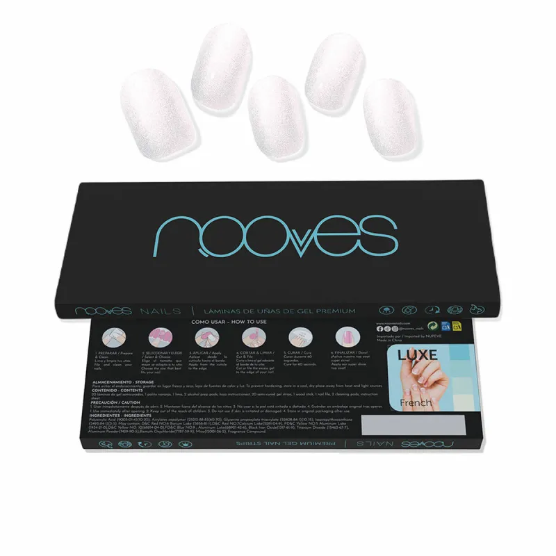 Gelinės nagų juostelės Nooves Láminas De Uñas De Gel White pearl 20 Dalys