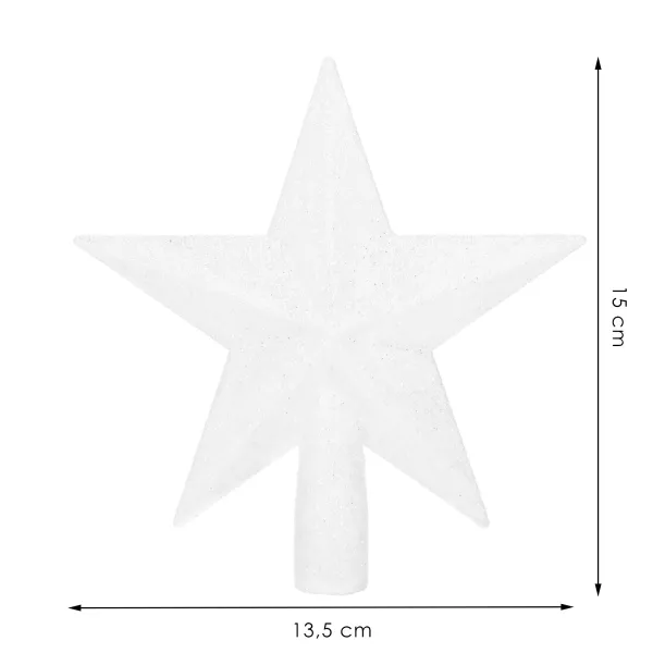 Ziemassvētku eglītes galotne Springos CA1194 15 cm , balta