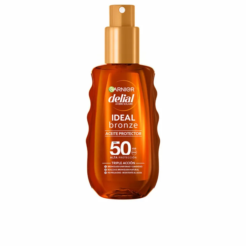 Apsauginis nuo saulės aliejus Garnier Delial Ideal Bronze Spf 50 150 ml Bronzeris Saugiklis