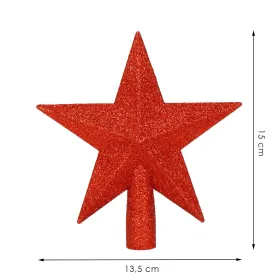 Christmas tree topper 15 cm pointed, red star