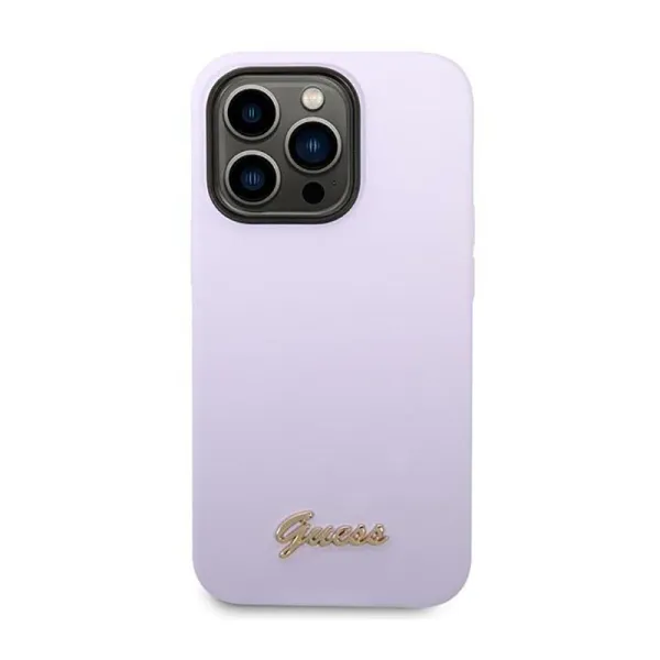 Guess Silicone Vintage - Case for iPhone 14 Pro (Purple)