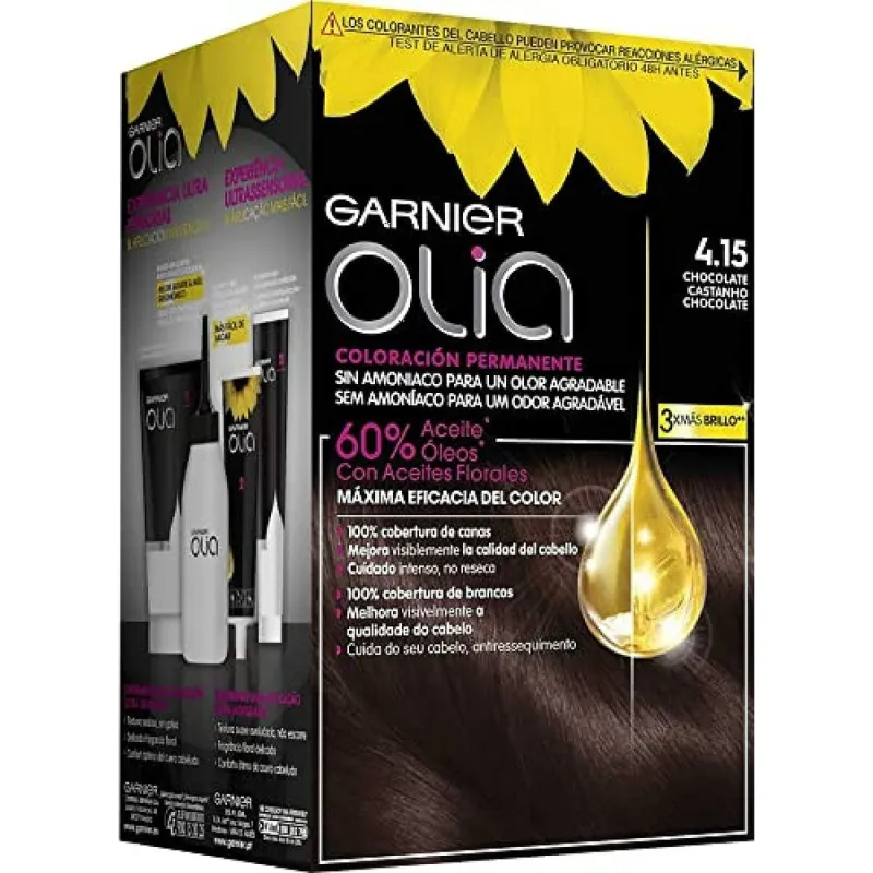 Ammoniaagivaba juuksevärv Garnier Olia Nº 4,15 Chocolate Nº 4,15 Chocolate Lote (1 Ühikut)