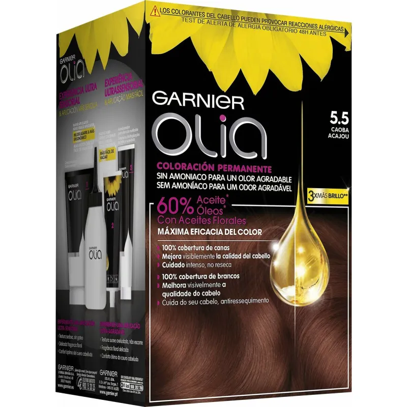 Ammoniaagivaba juuksevärv Garnier Olia Nº 5,5 Caoba Lote Nº 5.5-Caoba (1 Ühikut)