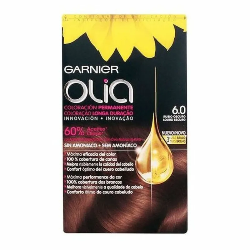 Ammoniaagivaba juuksevärv Garnier Olia Nº 6,0 Rubio Oscuro Lote Nº 6.0-Rubio Oscuro (1 Ühikut)