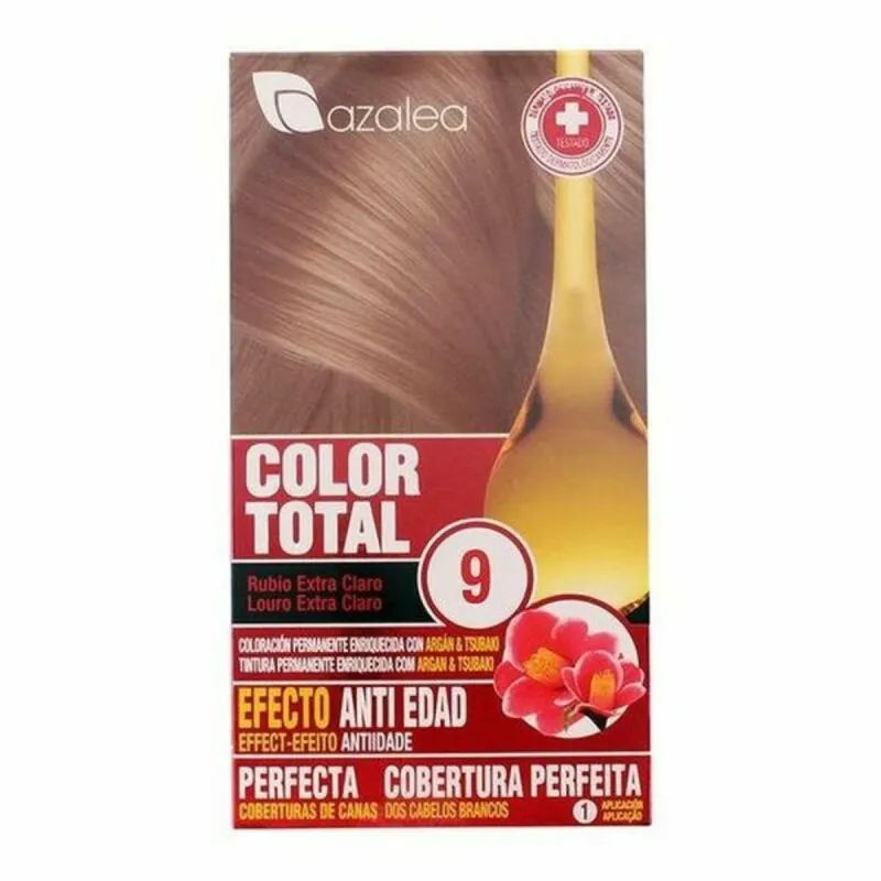 Ilgalaikiai dažai nuo senėjimo Azalea Color Total Labai šviesus Platininė blondinė Nº 9-Rubio Extra Claro (1 vnt.)