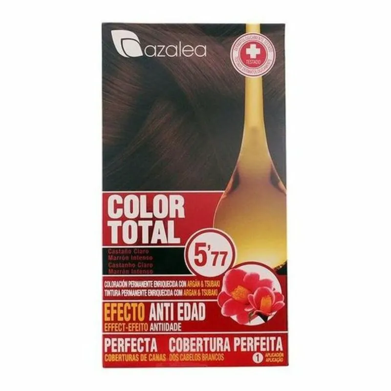 Permanent Anti-Ageing Dye Azalea Color Total Intense Light Chestnut Brown Platinum Blonde Nº 5,77-Castano Claro Marron Intenso (