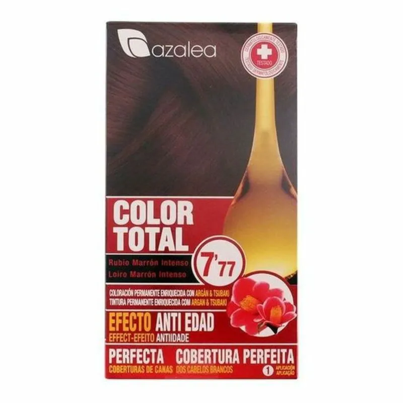 Permanent Anti-Ageing Dye Azalea Color Total Intense Blonde Brown Platinum Blonde Nº 7,77-Rubio Marron Intenso (1 Unit)