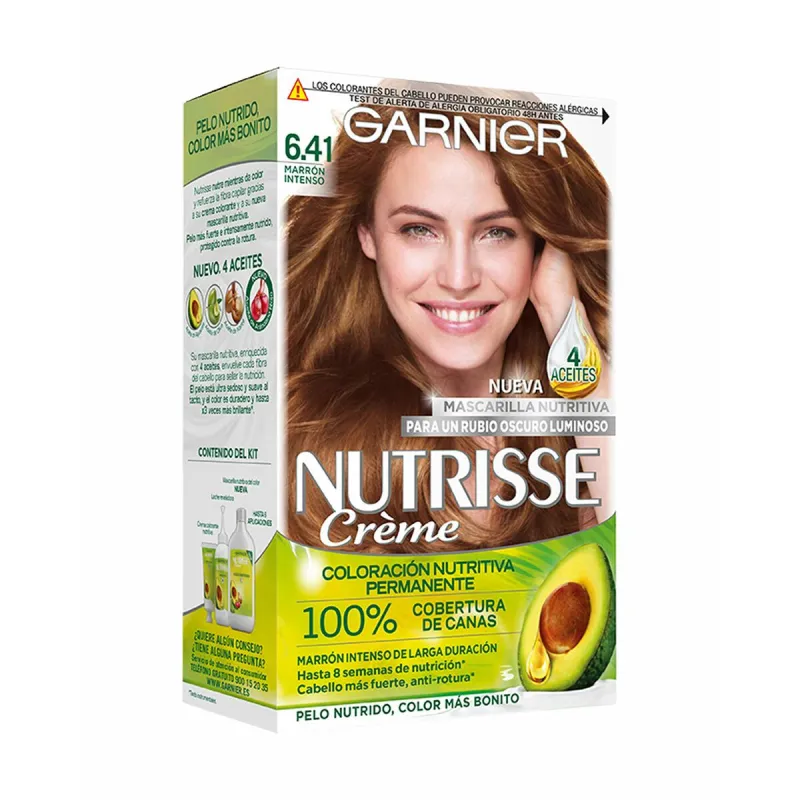 Nuolatinės spalvos dažymo kremas Garnier Nutrisse Nº 6,41-Sweet Amber (3 vnt.)