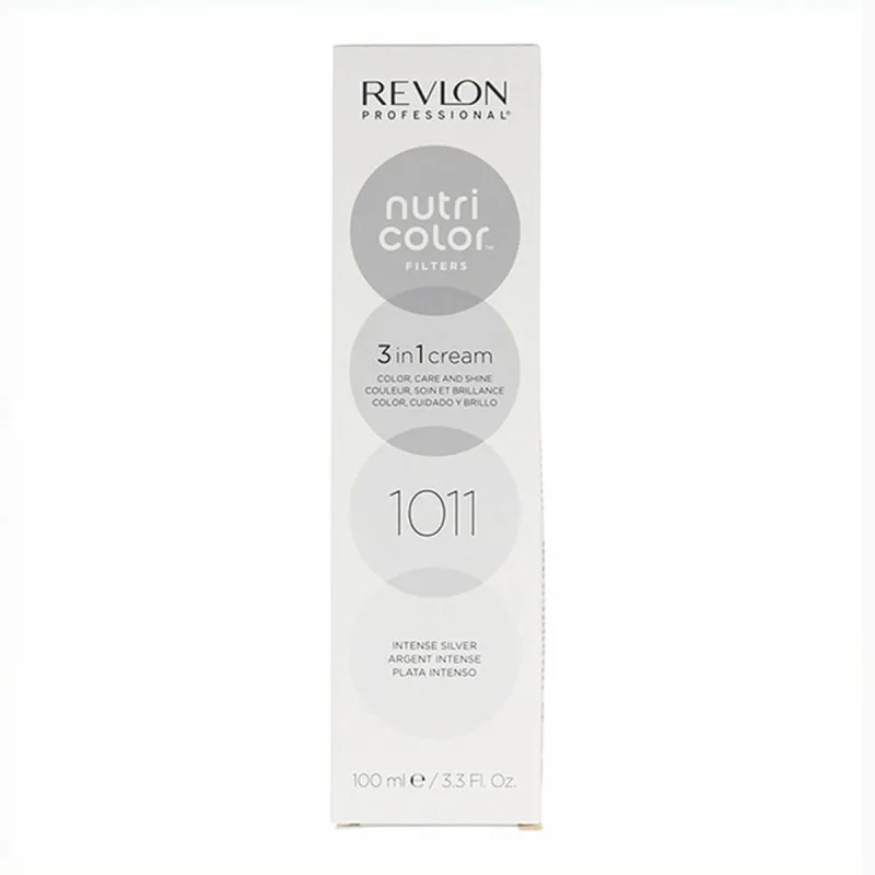 Nuolatinės spalvos dažymo kremas Revlon Nutri Color 1011 - Intense Silver Nº 1011 Intense Silver 100 ml 3 viename