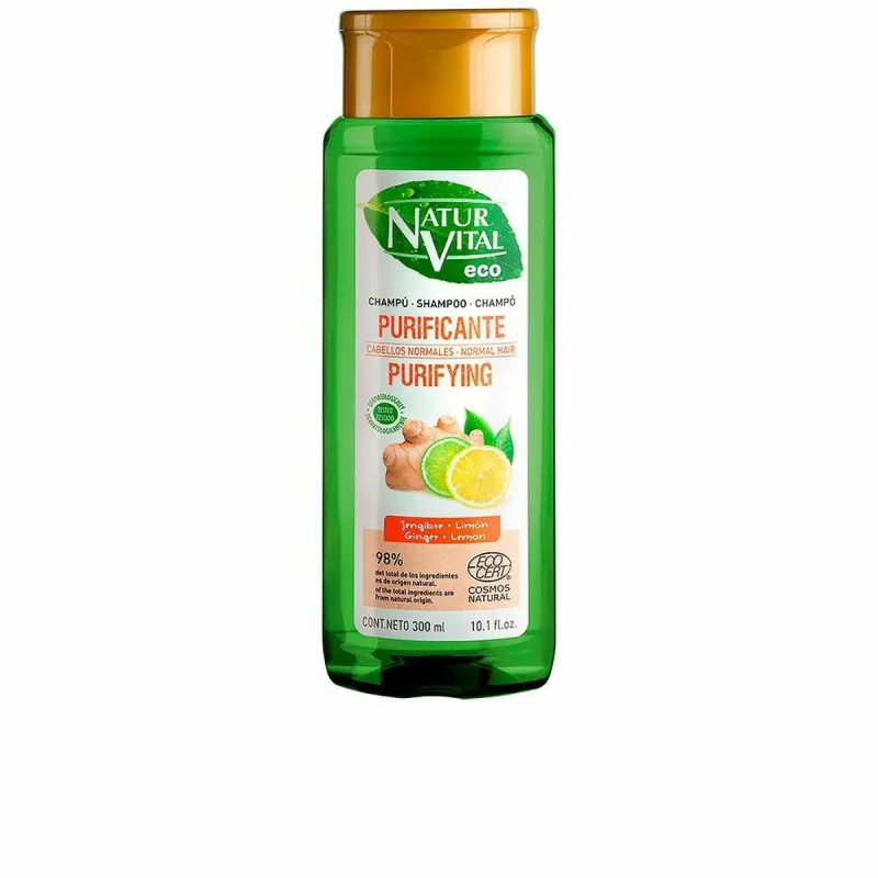 Puhdistava shampoo Naturvital Eco Purificante 300 ml Inkivääri Sitruuna