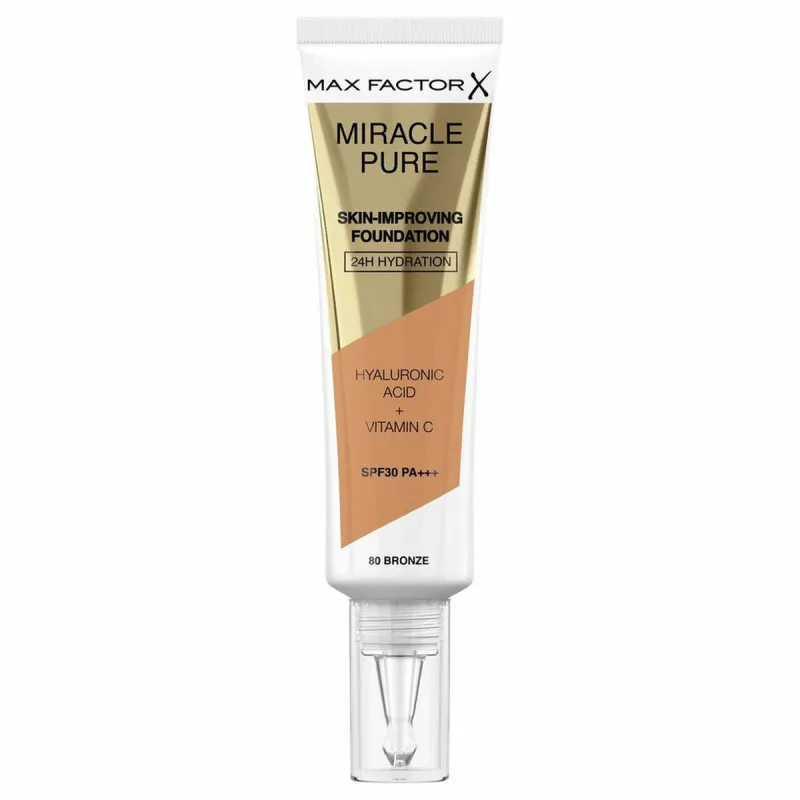 Nestemäinen meikin pohjustusaine Max Factor Miracle Pure Nº 80-bronze Nº 80 Bronze Spf 30 30 ml