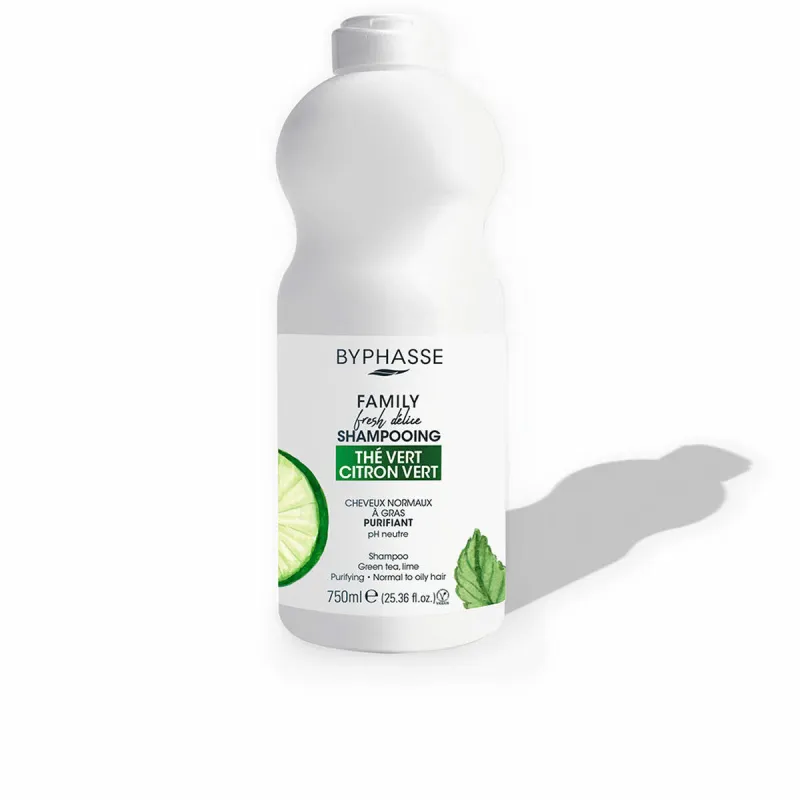 Очищающий шампунь Byphasse Family Fresh Delice 750 ml Зеленый чай лимонный