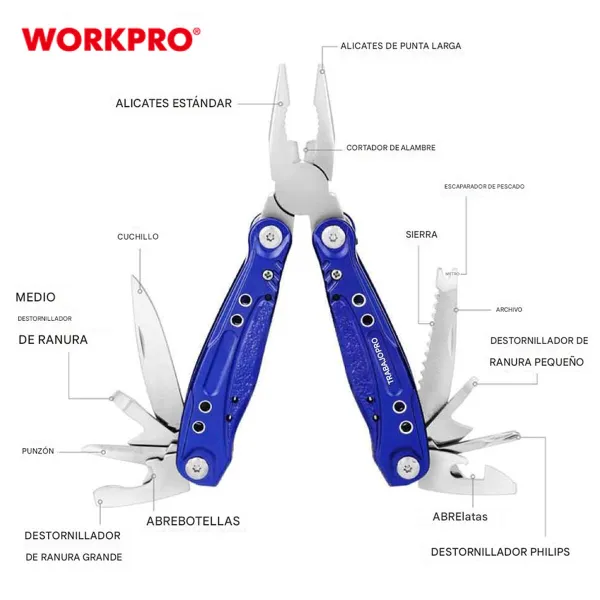 Мульти-инструмент 15-в-1 Workpro 15 in 1